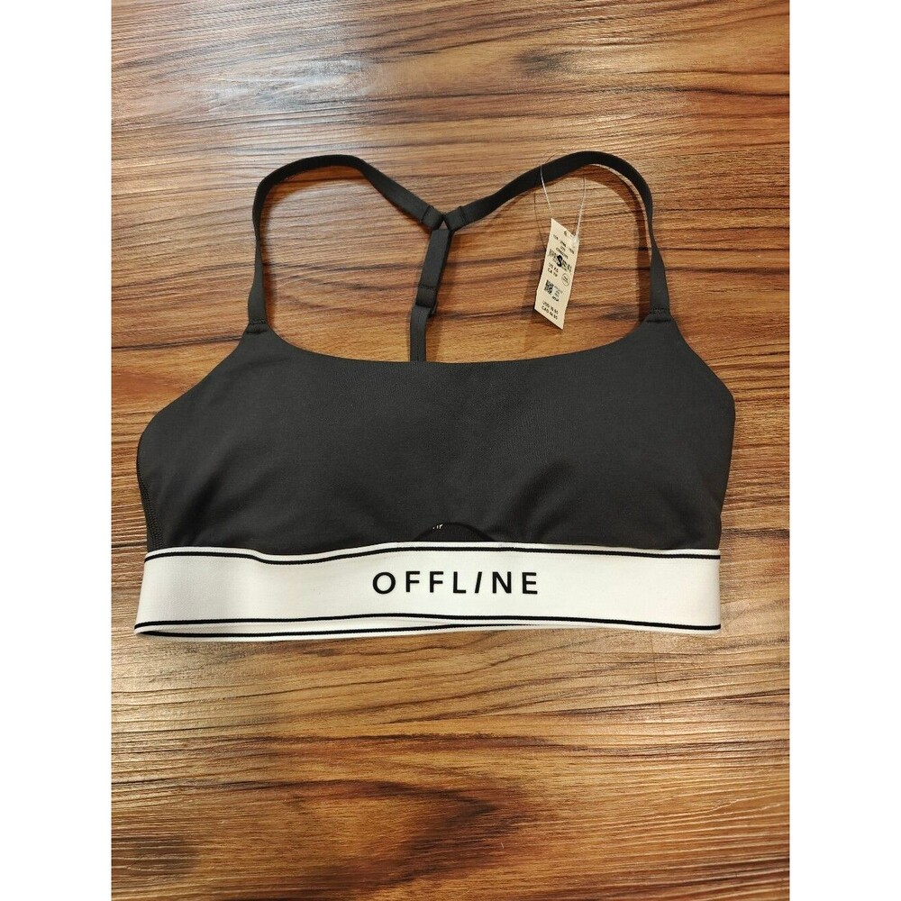 aerie Black Sports Bralette Small